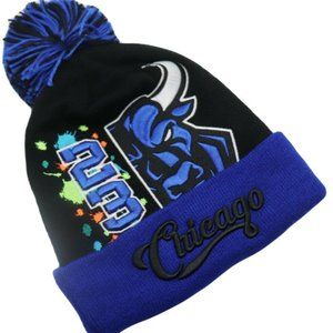 Chicago Premium Splash Cuffed Pom Beanie